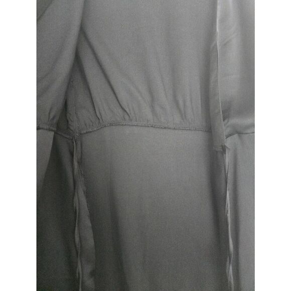 Women's Never Fully Dressed Black Vienna Satin Wrap Dress Size Medium Long Sleev - Picture 4 of 10